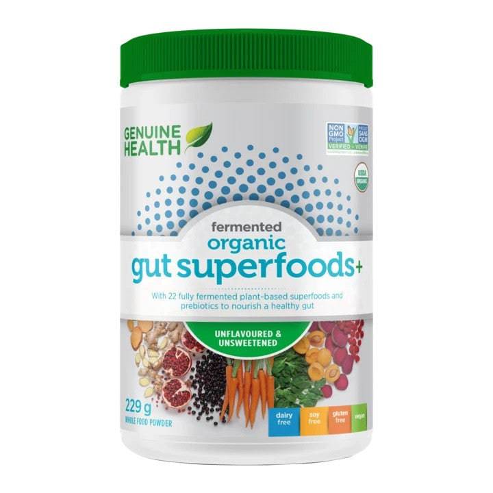 Genuine Health Fermented Organic Gut Superfoods+ Unflavoured and Unsweetened 229g