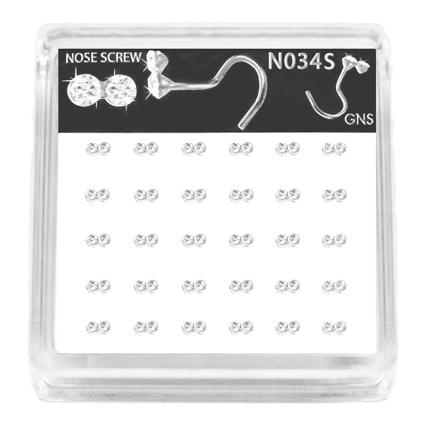 GNS Nose Round 2 Stone 30pcs - ikatehouse