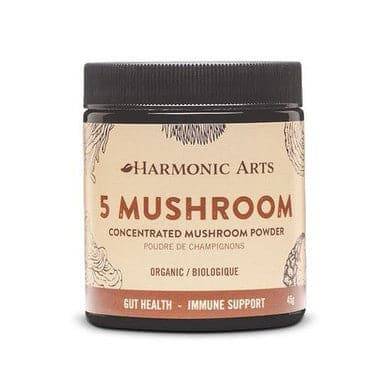 Harmonic Arts 5 Mushroom Concentrated Mushroom Powder Organic Gut Health - Immune Support