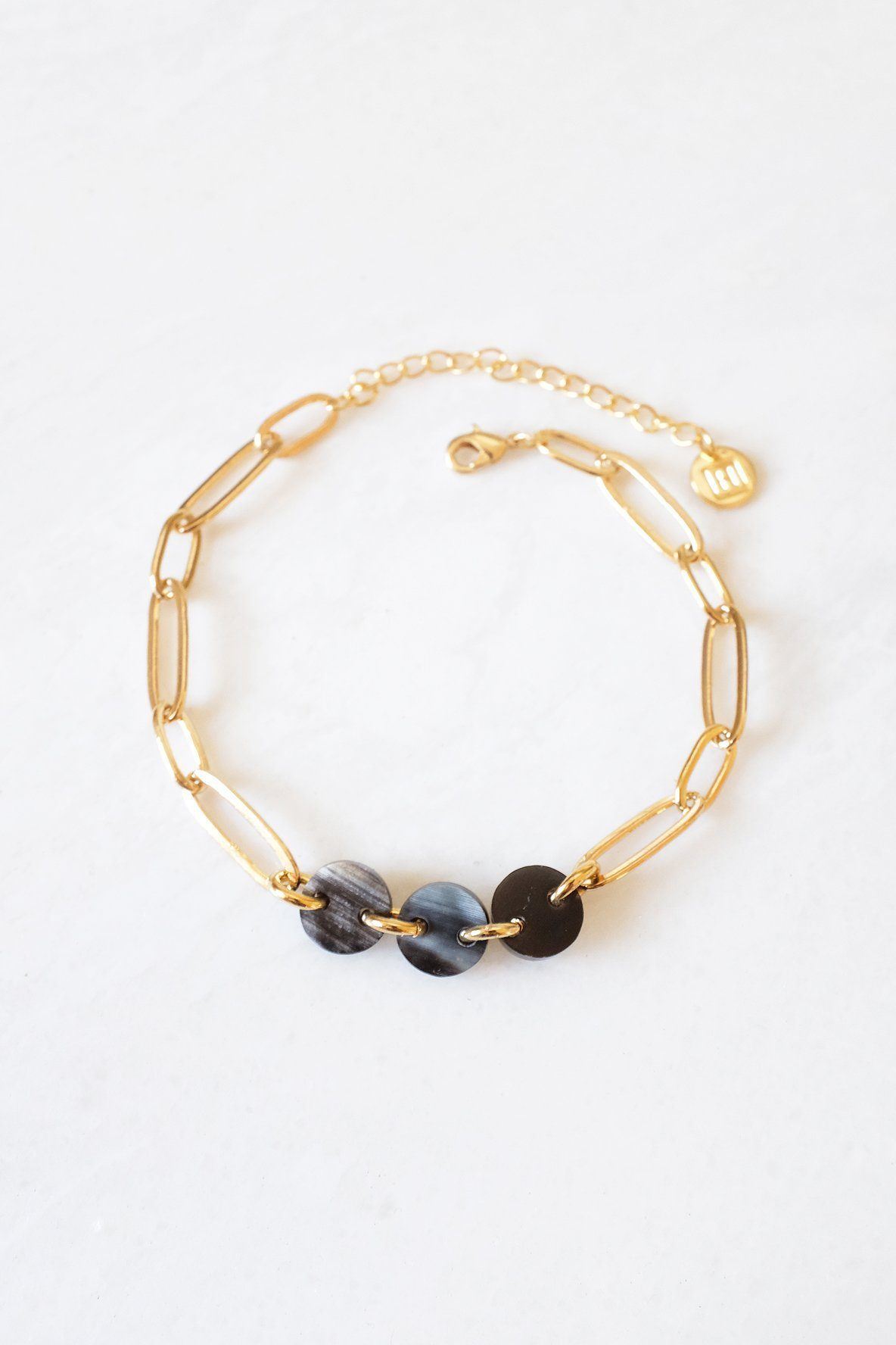 Hathorway Xuan Buffalo Horn Thick Oval Link Chain Ankle Bracelet bracelets Hathorway