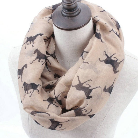 Horse Print Loop Scarf-Furbaby Friends Gifts