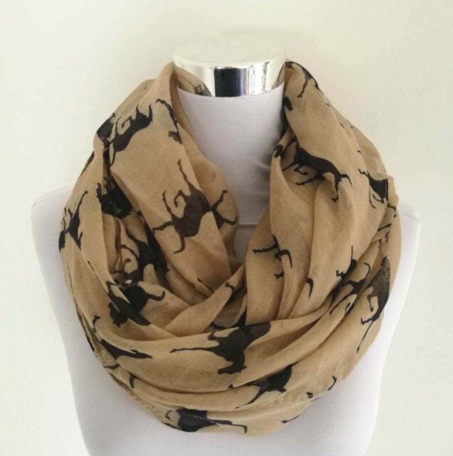 Horse Print Loop Scarf-Furbaby Friends Gifts