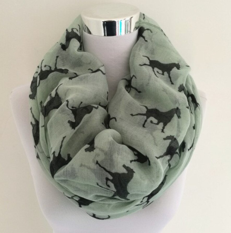 Horse Print Loop Scarf-Furbaby Friends Gifts
