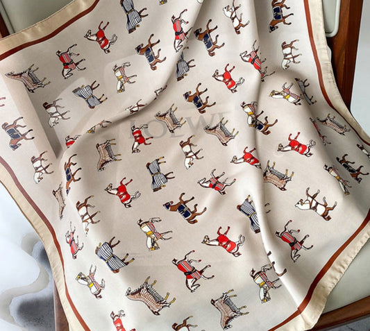 Horse Print Silk Scarves-Furbaby Friends Gifts