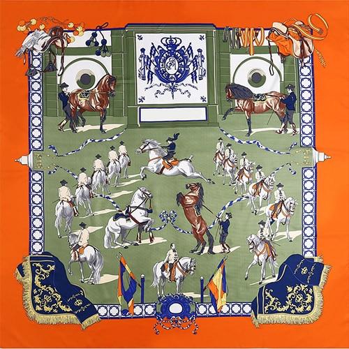 Large Horse Print Silk Scarf-Furbaby Friends Gifts