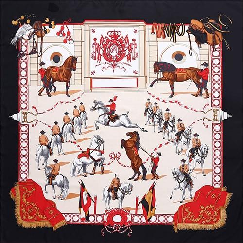 Large Horse Print Silk Scarf-Furbaby Friends Gifts