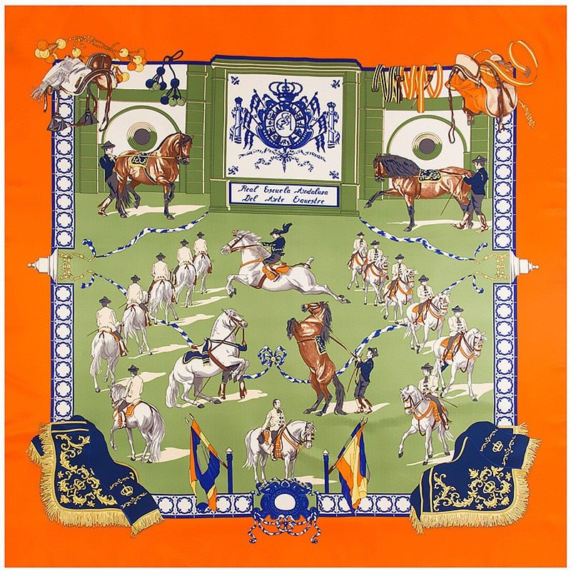 Large Horse Print Silk Scarves-Furbaby Friends Gifts