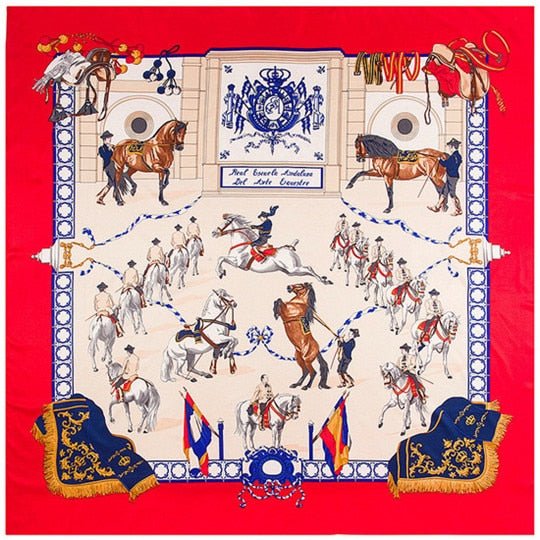 Large Horse Print Silk Scarves-Furbaby Friends Gifts