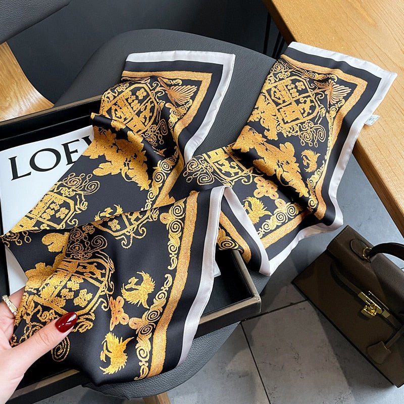 Long Silk Horse Print Scarves-Furbaby Friends Gifts