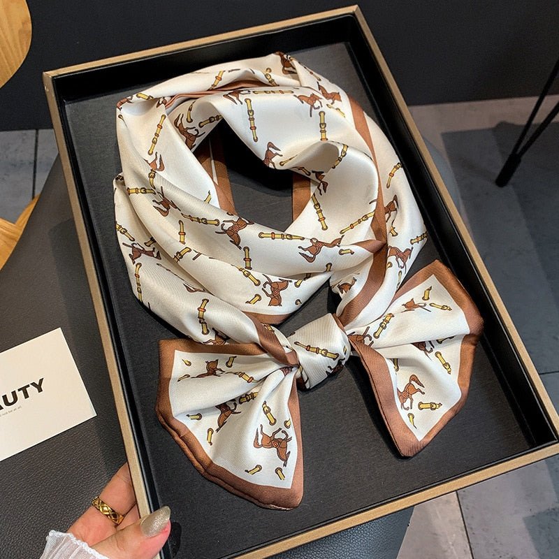 Long Silk Horse Print Scarves-Furbaby Friends Gifts