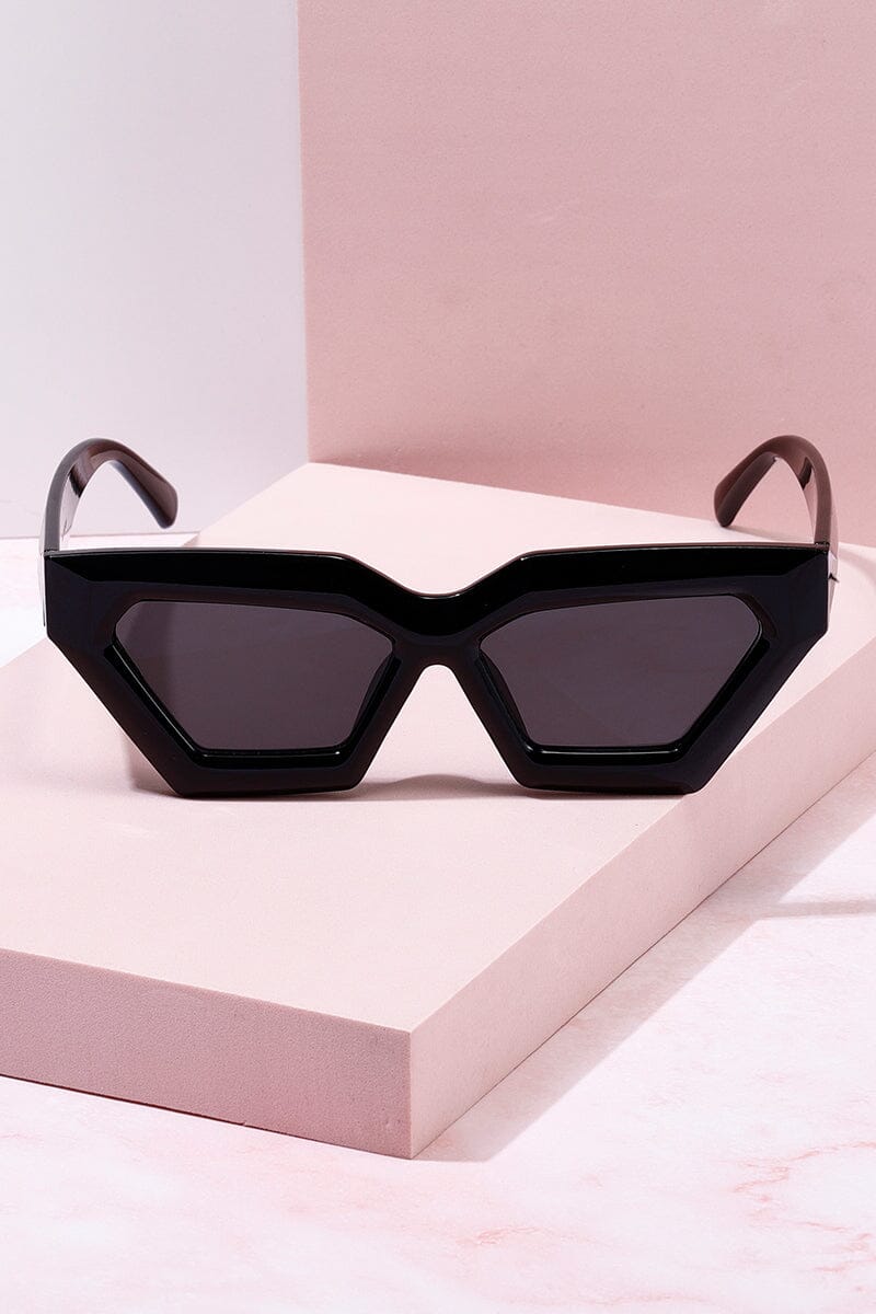 Majorca Puff Frame Sunglasses Sunglasses mure + grand Black/Black
