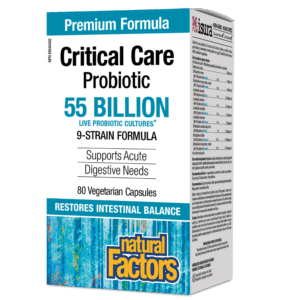 Natural Factors Critical Care Probiotic 55 Billion Live Probiotic Cultures 80 Vegetarian Capsules