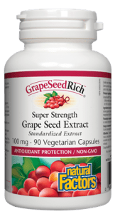 Natural Factors GrapeSeedRich Super Strength Grape Seed Extract 100mgVegetarian Capsules - 90 Capsules