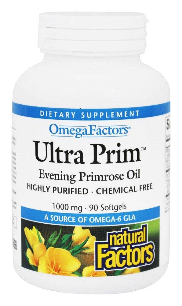 Natural Factors OmegaFactors Ultra Prim Evening Primrose Oil 1000mg Softgels - YesWellness.com