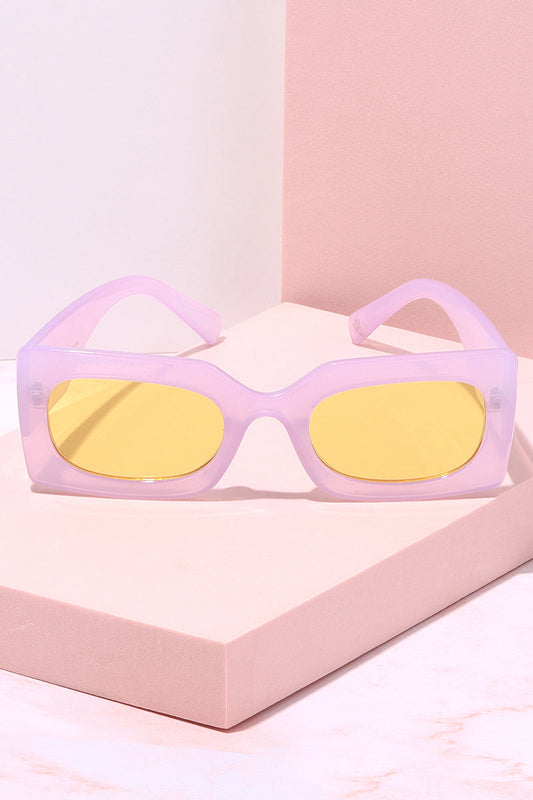 OOO Rectangle Frame Sunglasses Sunglasses Mure + Grand Lavender/Yellow