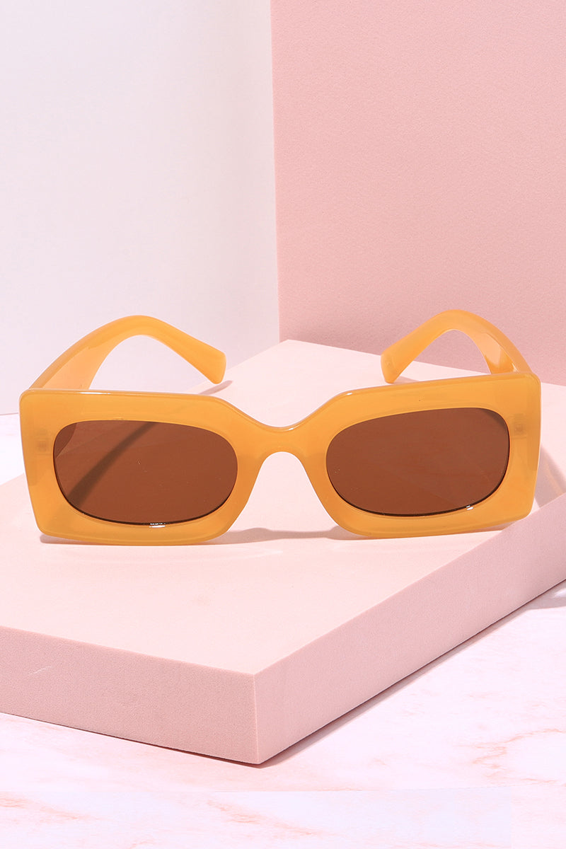 OOO Rectangle Frame Sunglasses Sunglasses Mure + Grand Orange/Brown