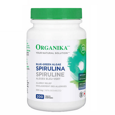 Organika Blue-Green Algae Spirulina 500mg 200 Tablets - YesWellness.com