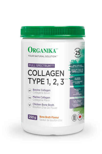 Organika Full Spectrum Collagen Type 1, 2, 3 Bone Broth Flavour 250 grams