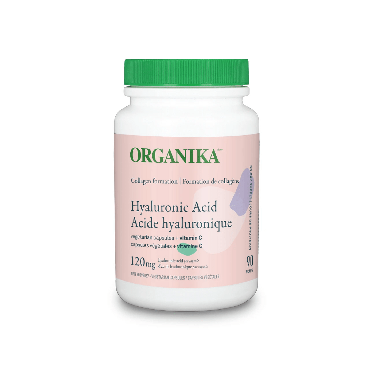 Organika Hyaluronic Acid 120mg + Vitamin C - Collagen Formation 90 Vegetarian Capsules