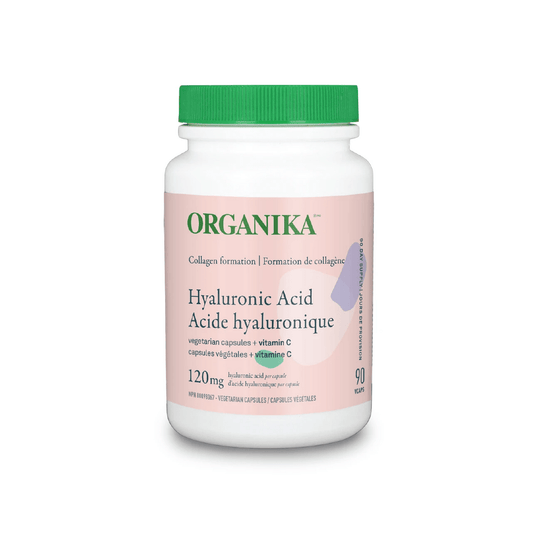Organika Hyaluronic Acid 120mg + Vitamin C - Collagen Formation 90 Vegetarian Capsules