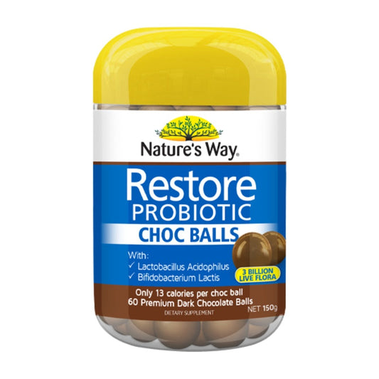 Nature's Way Restore Probiotic Choc Balls 60 Pack