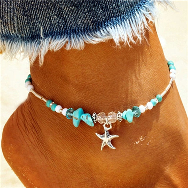 Shell Beads Starfish Anklets