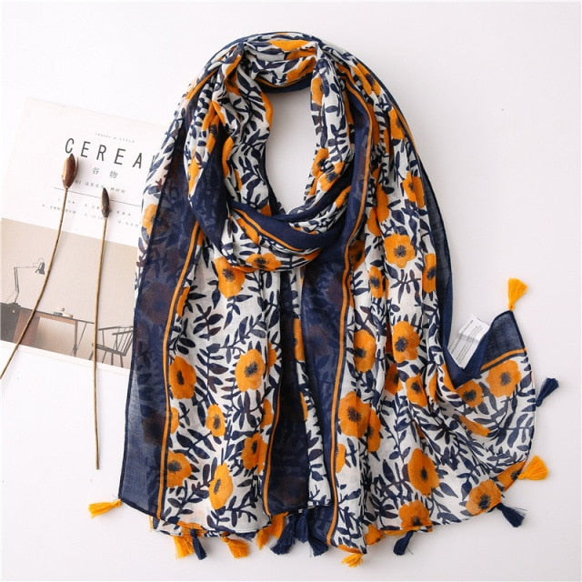 Bohemian Cashew Printed Silk Scarves
