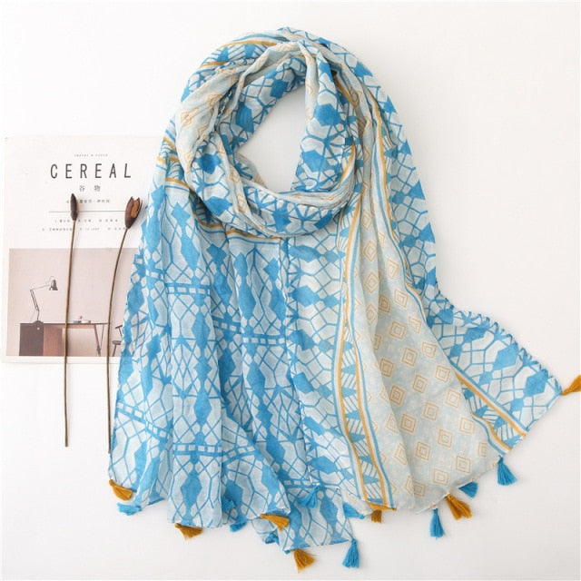Bohemian Cashew Printed Silk Scarves