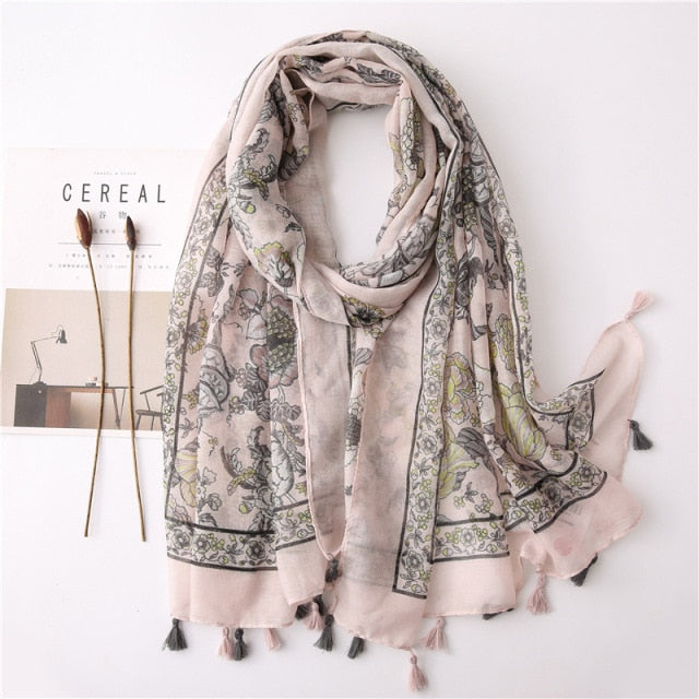 Bohemian Cashew Printed Silk Scarves