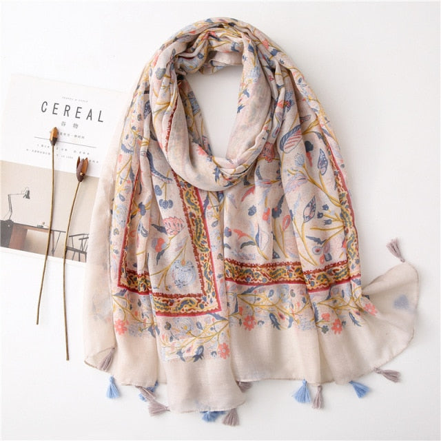 Bohemian Cashew Printed Silk Scarves