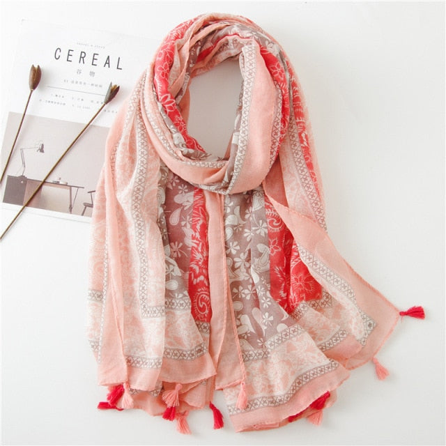 Bohemian Cashew Printed Silk Scarves