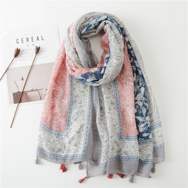 Bohemian Cashew Printed Silk Scarves