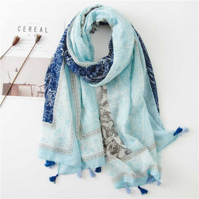 Bohemian Cashew Printed Silk Scarves