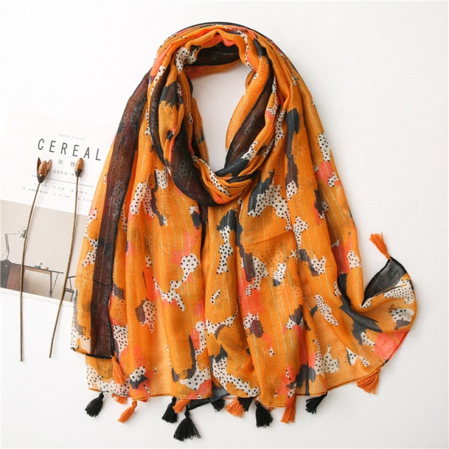 Bohemian Cashew Printed Silk Scarves