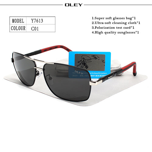 Oley Brand Y7613 Polarized Sunglasses Men Driving Uv400 Sunglasses Oley Y7613 C1