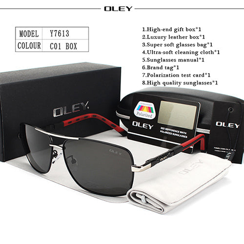 Oley Brand Y7613 Polarized Sunglasses Men Driving Uv400 Sunglasses Oley Y7613 C1 BOX