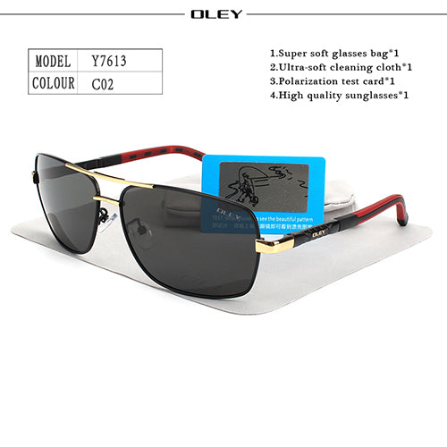Oley Brand Y7613 Polarized Sunglasses Men Driving Uv400 Sunglasses Oley Y7613 C2