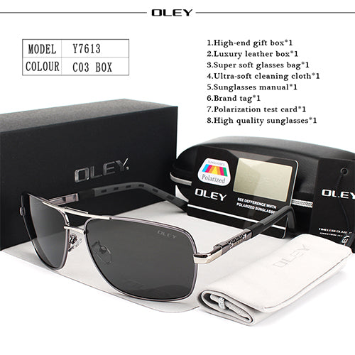 Oley Brand Y7613 Polarized Sunglasses Men Driving Uv400 Sunglasses Oley Y7613 C3 BOX