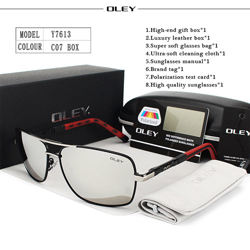Oley Brand Y7613 Polarized Sunglasses Men Driving Uv400 Sunglasses Oley Y7613 C7 BOX