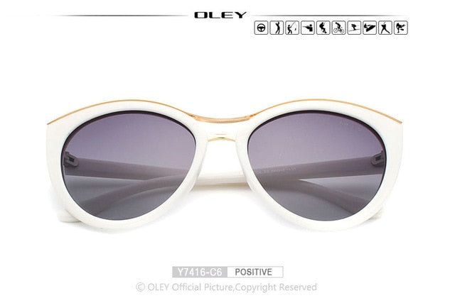 Oley Cat Eye Sunglasses Women Brand Designer Polarized Y7416 Sunglasses Oley Y7416 C6 BOX
