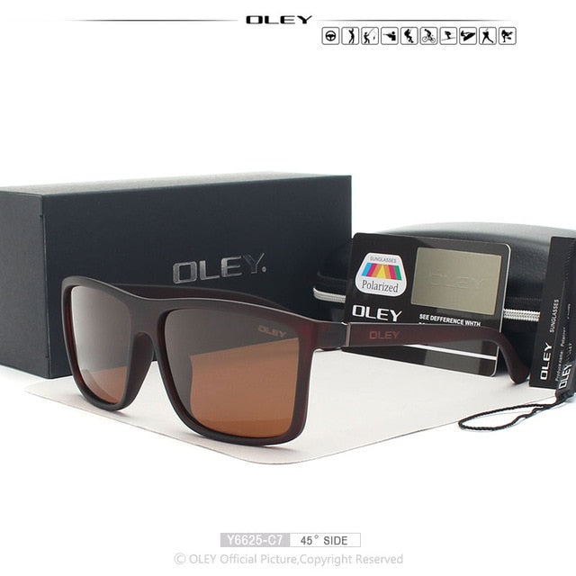 Oley Brand Sunglasses Men Classic Male Square Glasses Driving Travel Eyewear Unisex Y6625 Sunglasses Oley Y6625 C7 BOX