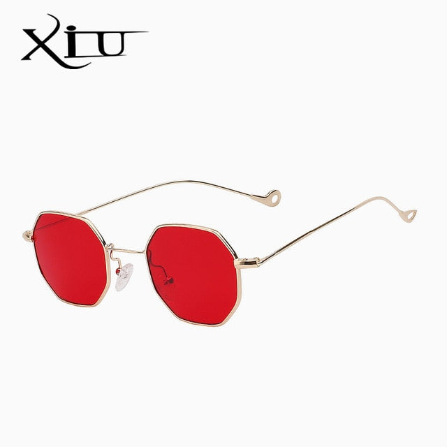 Xiu Brand Men's Multi Shades Steampunk Sunglasses Women Red Sunglasses Xiu Gold w sea red lens