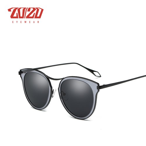 20/20 Women's Polarized Metal Frame Sunglasses P0877 Sunglasses 20/20 C05 Black Smoke