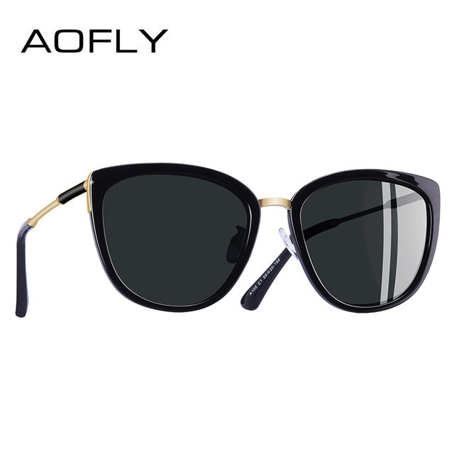 Aofly Women's Polarized Metal Leg Cat Eye Sunglasses A105 Sunglasses Aofly C1Gray