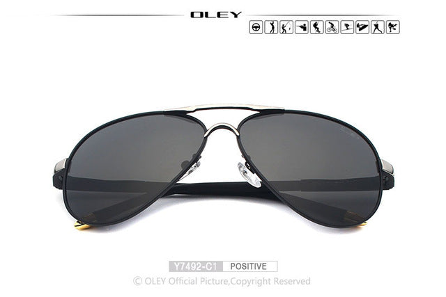 Oley Brand Unisex Polarized Sunglasses Men Women Driving Coating Spectacles Y7492 Sunglasses Oley Y7492 C1 BOX