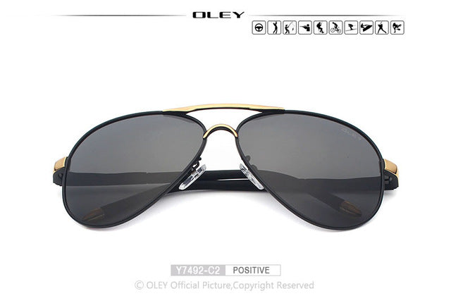 Oley Brand Unisex Polarized Sunglasses Men Women Driving Coating Spectacles Y7492 Sunglasses Oley Y7492 C2 BOX