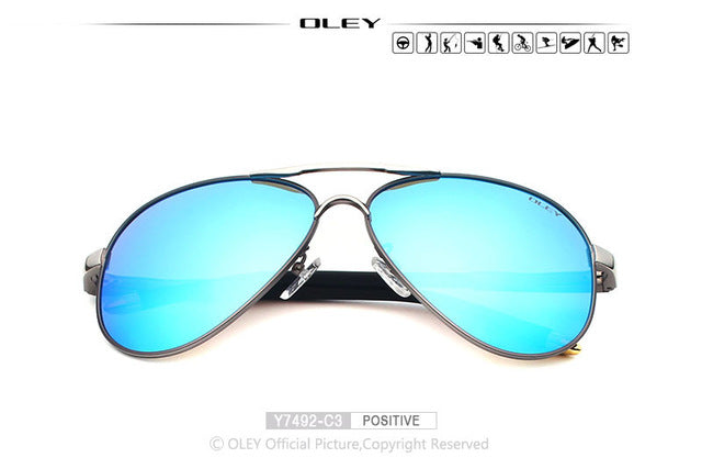 Oley Brand Unisex Polarized Sunglasses Men Women Driving Coating Spectacles Y7492 Sunglasses Oley Y7492 C3 BOX