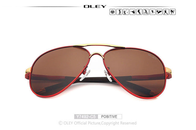 Oley Brand Unisex Polarized Sunglasses Men Women Driving Coating Spectacles Y7492 Sunglasses Oley Y7492 C5 BOX