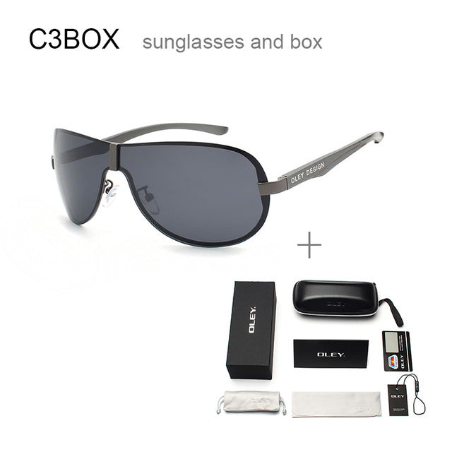 Oley Aluminum Magnesium Men's Sunglasses Polarized Coating Mirror Ya494 Sunglasses Oley YA494 C3BOX