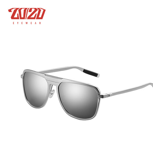 20/20 Classic MirrorSquare Polarized Aluminum Unisex Sunglasses UV400 Pk017 Sunglasses 20/20 C03 Mirror